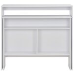 vidaXL Table de bar avec 2 dessus de table Blanc 130x40x120 cm