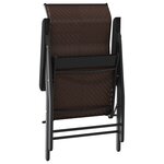 vidaXL Chaises pliables de jardin lot de 4 marron résine tressée
