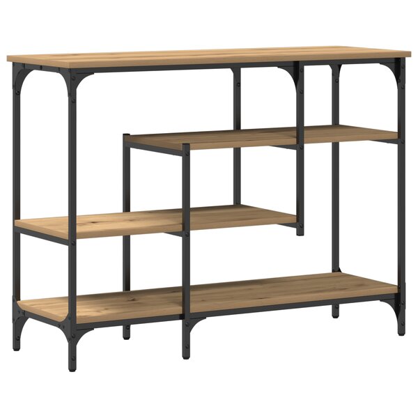 Table console vidaXL en chêne artisanal 100x35x75 cm en bois d'ingénierie et acier