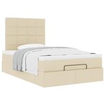 vidaXL Cadre de lit ottoman avec matelas crème 120x190 cm tissu