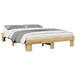 vidaXL Cadre de lit sans matelas 140x200 cm bois massif de chêne