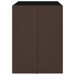 vidaXL Table de bar et dessus en verre marron 105x80x110 cm poly rotin