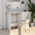vidaXL Bureau Blanc brillant 100x50x76 cm Bois d’ingénierie