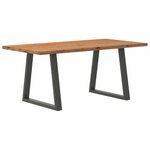 vidaXL Table à manger marron clair bois de chêne massif rectangulaire
