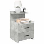 vidaXL Table de chevet avec 2 tiroirs Gris béton 40 x 36 5 x 62 cm