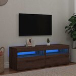 vidaXL Meubles TV avec lumières LED 2 Pièces chêne artisanal