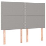 vidaXL Sommier à lattes de lit avec matelas Gris clair 140x190cm Tissu