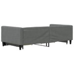 vidaXL Lit de jour avec gigogne et tiroirs gris foncé 100x200 cm tissu