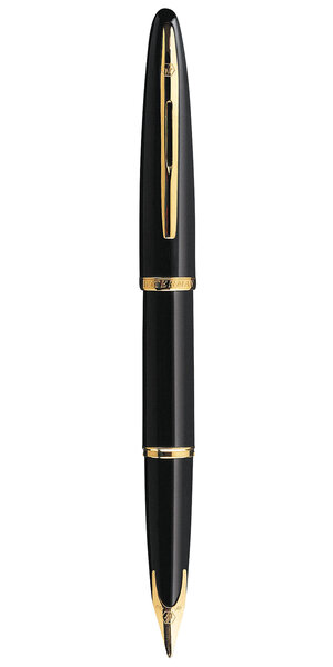 Waterman carène stylo plume  noir  plume fine 18k  encre bleue  coffret cadeau