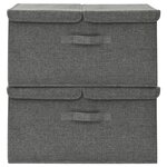 vidaXL Boîtes de rangement 2 Pièces Tissu 50x30x25 cm Anthracite