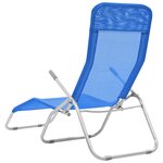 vidaXL Chaises longues pliables 2 Pièces Textilène Bleu