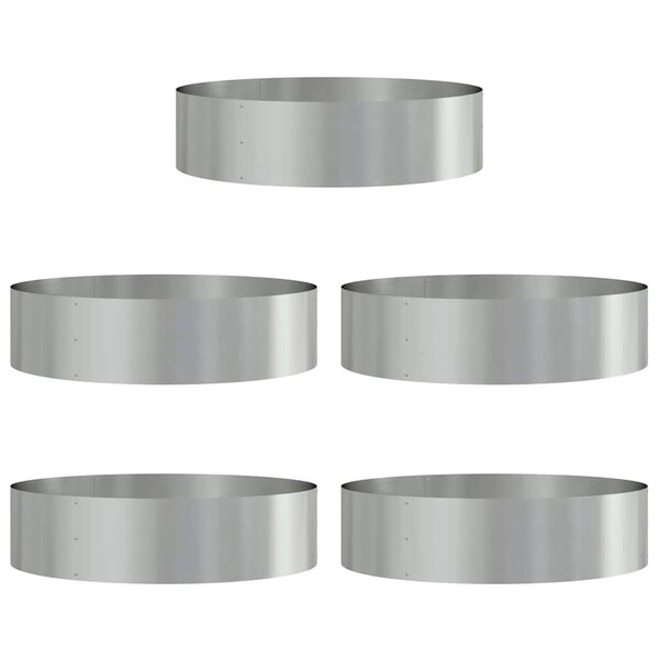 vidaXL Pots de jardin 5 Pièces Argent 80 x 80 x 20 cm Acier galvanisé