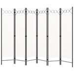 vidaXL Cloison de séparation 6 panneaux Blanc 240x180 cm