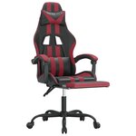 vidaXL Chaise de jeu avec repose-pied Noir/rouge bordeaux Similicuir