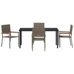 vidaXL Ensemble de salle à manger pour jardin 5 Pièces Gris polyrotin
