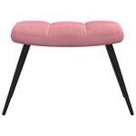 vidaXL Chaise de relaxation avec tabouret Rose Velours
