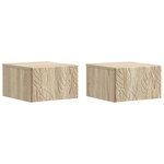 vidaXL Table d'appoint murale 2 Pièces Chêne Sonoma 34 5 x 33 x 20 cm