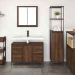 Ensemble de meubles de salle de bain 2 pièces en chêne brun en bois d'ingénierie