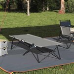 vidaXL Lit de soleil pliable avec sac de transport  gris  tissu Oxford 600D.