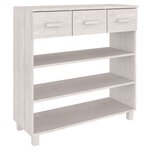 vidaXL Table console HAMAR Blanc 90x35x90 cm Bois massif de pin