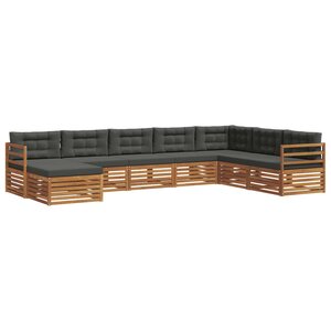 vidaXL Ensemble de canapés d'extérieur 8 pc Naturel et Anthracite