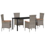 vidaXL Ensemble de salle à manger pour jardin 5 Pièces Gris Poly rotin