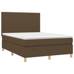 vidaXL Sommier à lattes de lit matelas et LED Marron foncé 140x190 cm