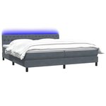 vidaXL Sommier à lattes de lit et matelas et LED gris foncé 200x210cm velours