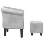 vidaXL Fauteuil avec repose-pied argenté similicuir