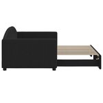 vidaXL Lit de jour avec lit gigogne noir 90x190 cm tissu