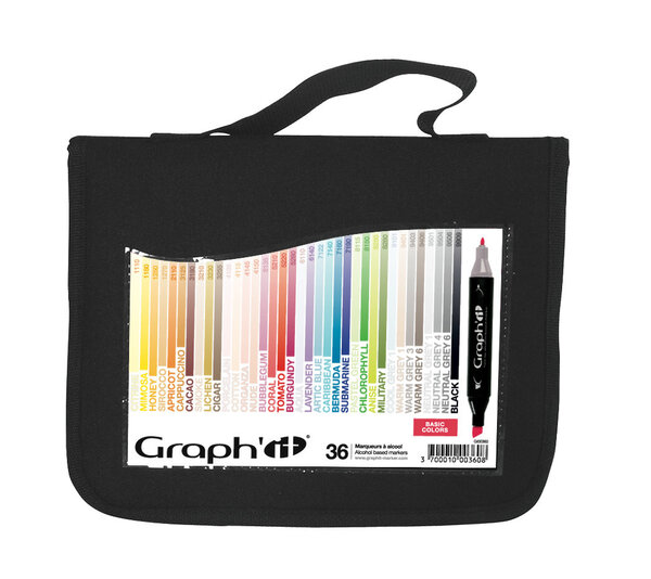 Set 36 Marqueurs à alcool Graph'it Basic colors