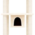 vidaXL Arbre à chat avec griffoirs en sisal Crème 169 cm