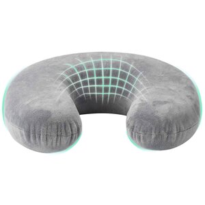vidaXL Oreiller de Voyage pour le Cou Gris 27 x 27 x 8 5 cm Velours