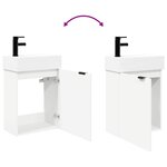 vidaXL Meuble de salle de bain avec robinet Blanc 45 5 x 22 5 x 84 cm