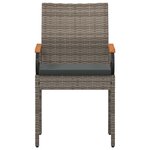 vidaXL Chaises de jardin avec coussin 4 Pièces Gris et Gris foncé