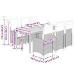 vidaXL Ensemble de bistro de jardin 9 Pièces coussins noir poly rotin