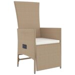 vidaXL Ensemble à manger de jardin et coussins 9 Pièces beige Poly rotin