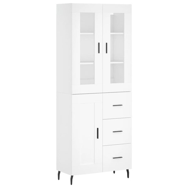 vidaXL Buffet haut Blanc 69 5x34x180 cm Bois d'ingénierie