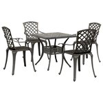 vidaXL Ensemble manger de jardin 5 Pièces bronze aluminium coulé
