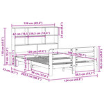 vidaXL Cadre de lit sans matelas cire marron 120x200cm bois pin massif