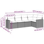 vidaXL Salon de jardin avec coussins 5 Pièces marron résine tressée