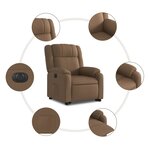 vidaXL Fauteuil inclinable électrique marron tissu