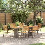 vidaXL Ensemble de salle à manger pour jardin 7 Pièces Gris