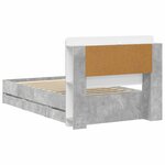 vidaXL Cadre de lit avec rangement Gris béton 90 x 190 cm