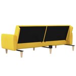 vidaXL Canapé-lit à 2 places Jaune Tissu