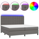 vidaXL Sommier à lattes de lit avec matelas et LED Gris 200x200 cm