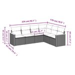 vidaXL Salon de jardin avec coussins 6Pièces mélange beige résine tressée