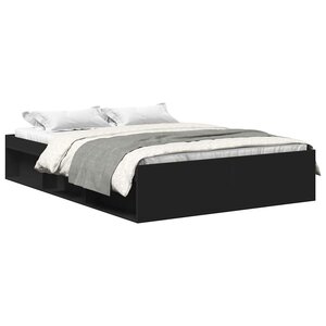 vidaXL Cadre de lit sans matelas noir 135x190 cm