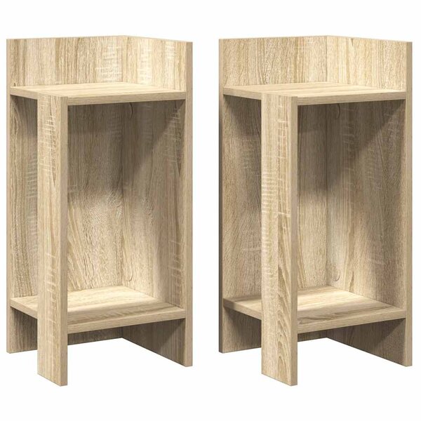 vidaXL Tables d'appoint 2 Pièces avec étagère chêne sonoma 25 5x27x60 cm