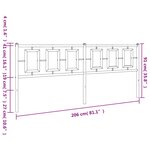 vidaXL Tête de lit métal blanc 200 cm